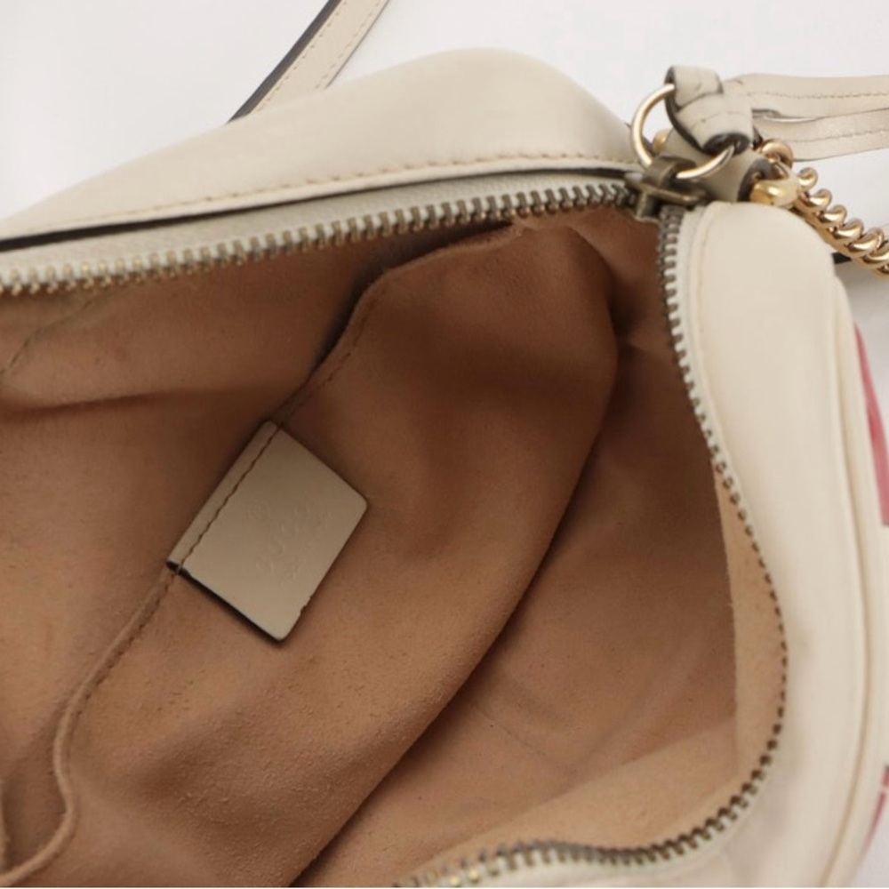 GUCCI Trompe L'Oeil Print GG Marmont Chain Shoulder Bag in Matelassé Leather - Picture 3 of 8